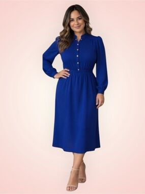 St. John Rare vintage Blue Women's Dress sz midium